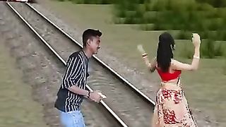 funny cute girl train