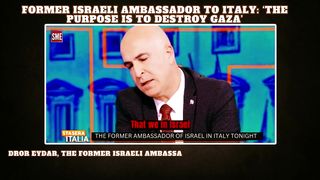 Live on tv Israeli ambassador to Italy said ''Destroy Gaza’' EVIL AND MORE EVIL