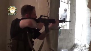 Syria Conflict | FSA Fighter with M16 Clashes with SAA Forces in Jobar, Damascus | May 1,  | RCF
