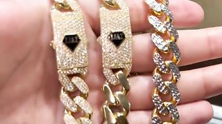 Real Gold Semi-Hollow Cuban Link Bracelets