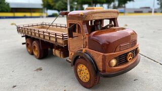 Mercedes Benz 2213 truck made of wood - full video