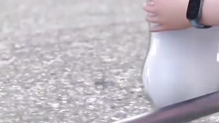 Bottle escaping from wires