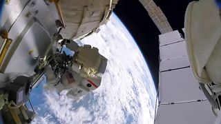 Astronauts accidentally lose a shield in space