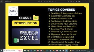 Adv. MS Excel Introduction Class LIVE Recording