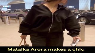 Malaika Arora makes a chic entrance at the airport in a sleek black outfit #malaikaarora #shorts #viral #youtubeshorts #trending #shortvideo #ytshorts