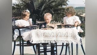 A Precious Image of French Children in the Camera of the 1896 Film Inventor Lumiere Brothers