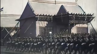 Image of the military parade after Li Yuanhong, the Beiyang government, became president in 1922
