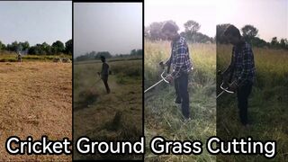 Cricket Ground Grass Cutting Work | Hmc Worrior Cricket Ground