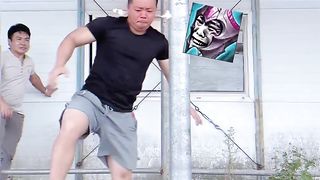 A hilarious moment when a martial arts prodigy makes a mistake, a bit of kung fu, but not much!