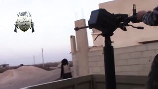 Syria Conflict | Opposition Fighters Fire DShK MG from Toyota | Kafr Shams, Daraa | Septem | RCF