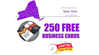 250 Free Businss Cards printing only for NY Customers at 55printing.com