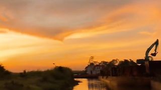 Beautiful sunset and river