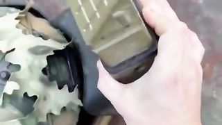 Ukraine Russia War | Russian Soldier Equips Night Vision Sight from Tank BMP on His Helme | RCF