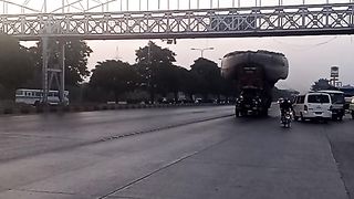 Loaded truck on highway