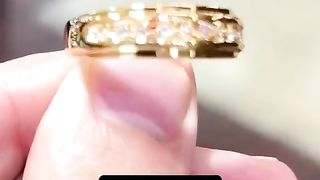 Men's Real Gold & Diamond Fluted Wedding Band