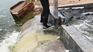 Open fish pond