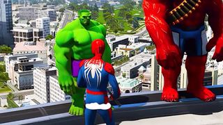 GTA V | Spiderman vs Hulk who is the Powerful |  #shorts #short