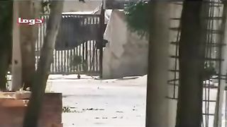 Syria War | Early FSA Rocket Recoilless Attack on SAA BMP-2 in Douma, Damascus | June 21,  | RCF