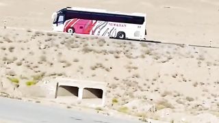 High speed bus driving Quetta highway short video viral