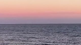 Sunset on the beach is very beautiful
