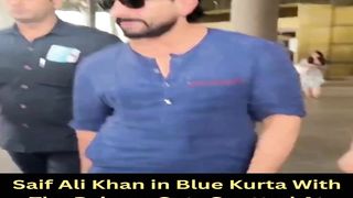 Saif Ali Khan in Blue Kurta With The Pajama Gets Spotted At Airport #saifalikhan #shorts #trending #viral #bollywood #shortvideo