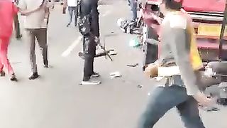 Tragedy, the Pertamina truck's brakes failed and it hit and ran over a motorcyclist