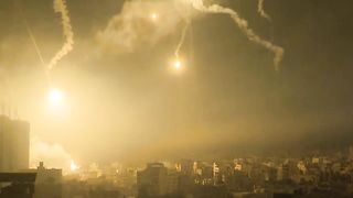 Israel War | Flares and Airstrikes Illuminate Gaza Skyline | RCF