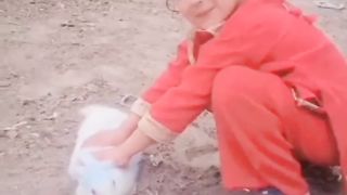 Adam with rabbit