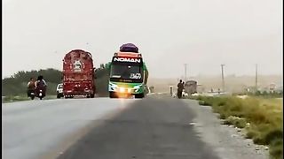 Highest bus in Quetta highway #car #bus