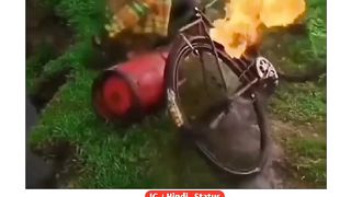 Lick LPG gas real danger moments viral video in world