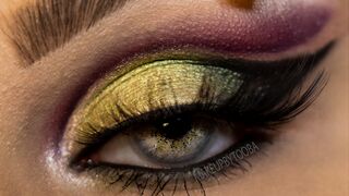Green And Pink Cut Crease