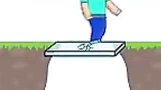 Steve Alex rain bow friend peppig though Glass Bridge | Steve Alex life | Minecraft funny Animation
