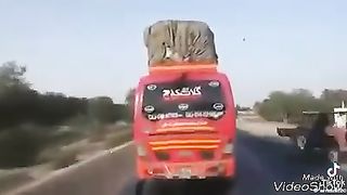 Crazy bus driver hawavy load bus driving fast speed dangerous single road like video subscribe chanal