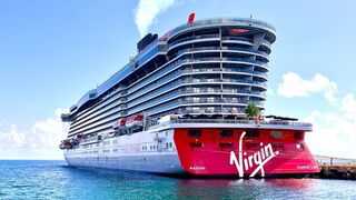 Scarlet Lady Virgin Cruises Sailing At Sunset