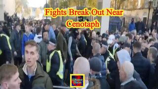 Armistice Day: Fighting as people shouting 'England 'til I die' try to reach Cenotaph