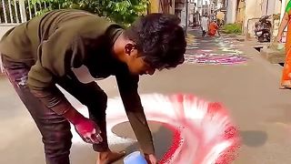 Best rangoli designs ♥️???? _ Kolhapur _ #ennasolla #rangoliart #tamilsongs #tamilnadunews #shorts