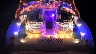 Symphoni Of The Seas Drone Night View