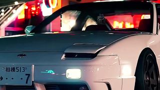 White Nissan at night ????