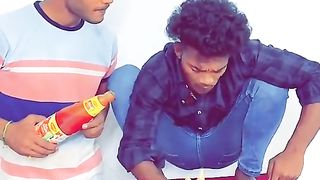 two crazy people eating food