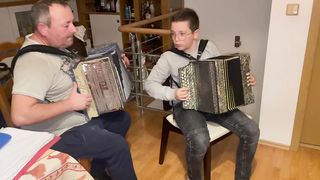 Teacher and student playing a beautiful Vira.