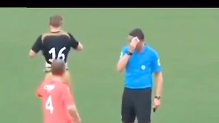 Football referee funny movement