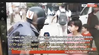 News reporter in Gaza and talk with a little girl about war