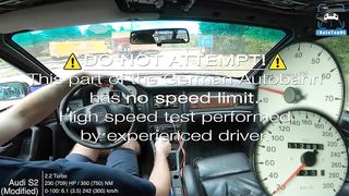 709HP AUDI S2 HUGE TURBO on AUTOBAHN (NO SPEED LIMIT) by AutoTopNL.