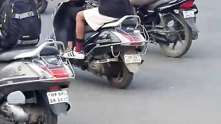 HOW TO SIT BEHIND BIKE ???? ????