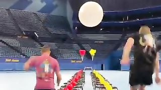 Trampoline Balloon Pop Racing Is CRAZY