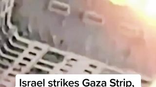 Palestinian boy cries after israel airstrike