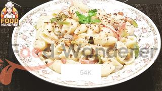 White Sauce Creamy Pasta Recipe (without cheez) BY Food Wanderer