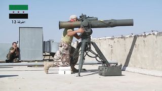 Syrian Civil War | FSA 13th Division TOW Team Hits SAA BMP in Rear | Siege of Wadi Deif |  | RCF