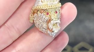 Solid Gold & Natural Diamond Gorilla Warfare Pendant 2