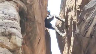chimney Climbing in Badami